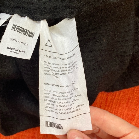 Reformation Black Alpaca Turtleneck Sweater Knit - Picture 8 of 14